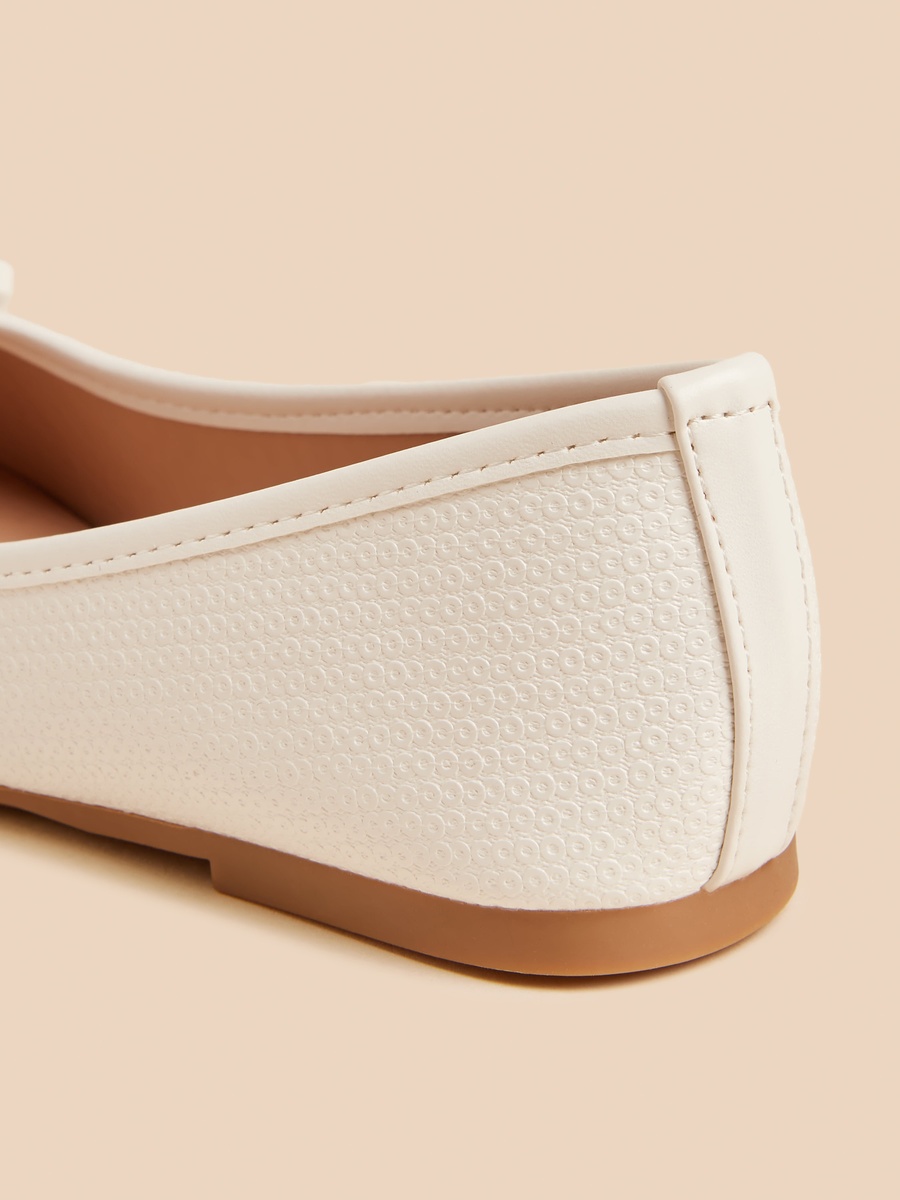 Bow Detail Ballerina Shoes with Elasticated Strap