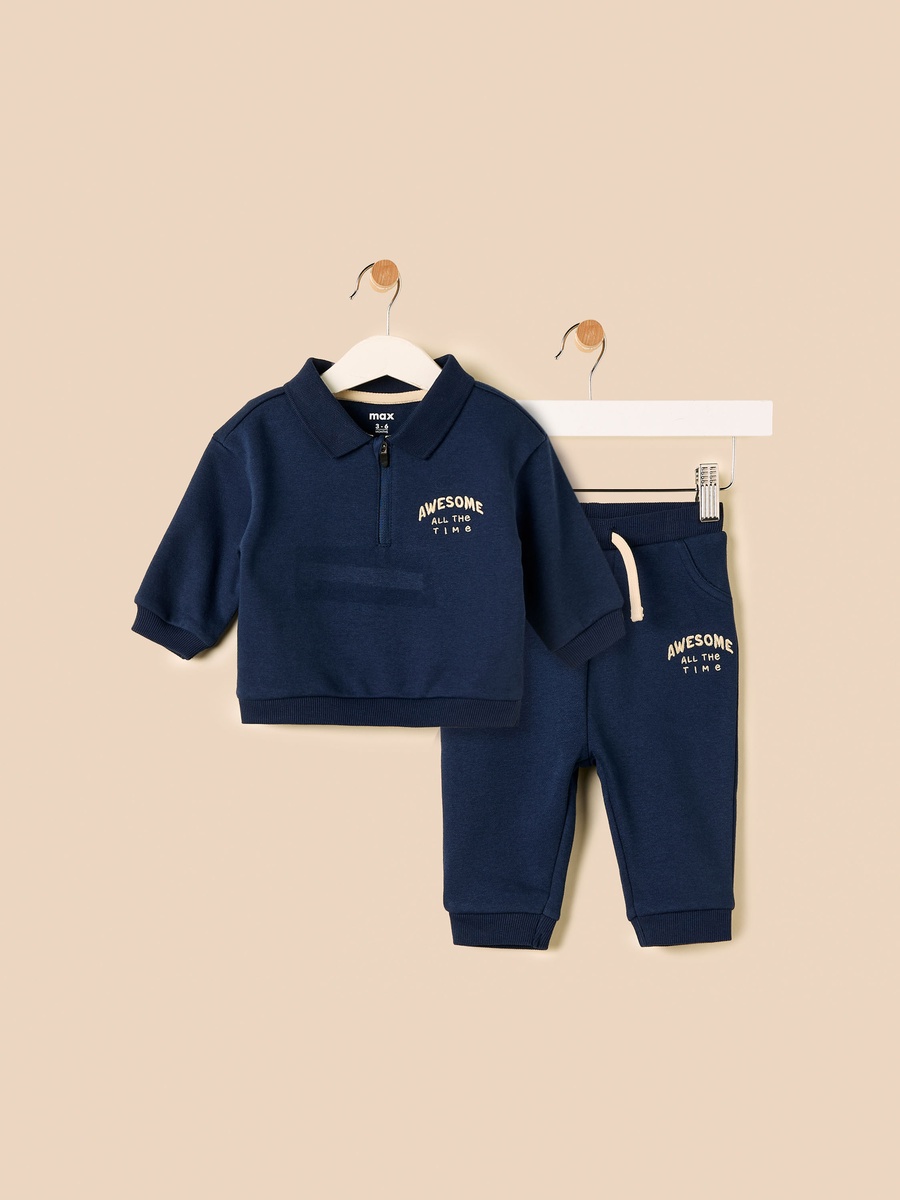 Slogan Embroidered Sweatshirt and Joggers Set