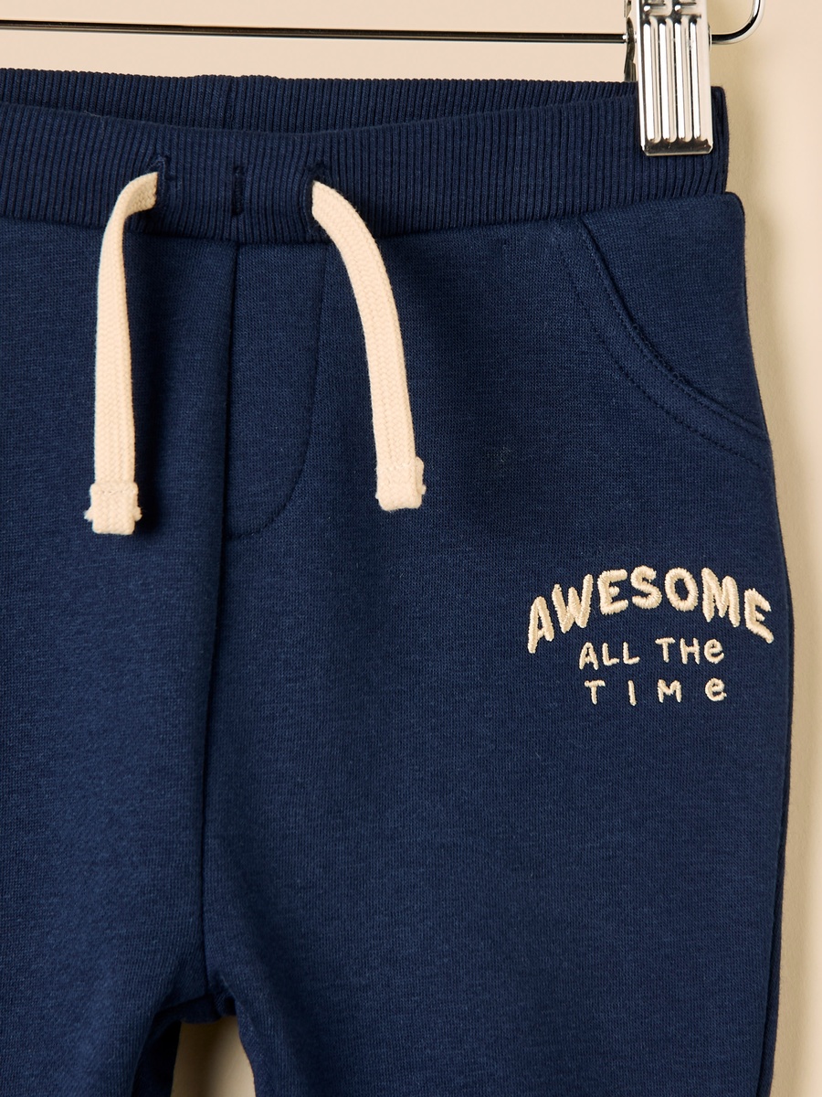 Slogan Embroidered Sweatshirt and Joggers Set