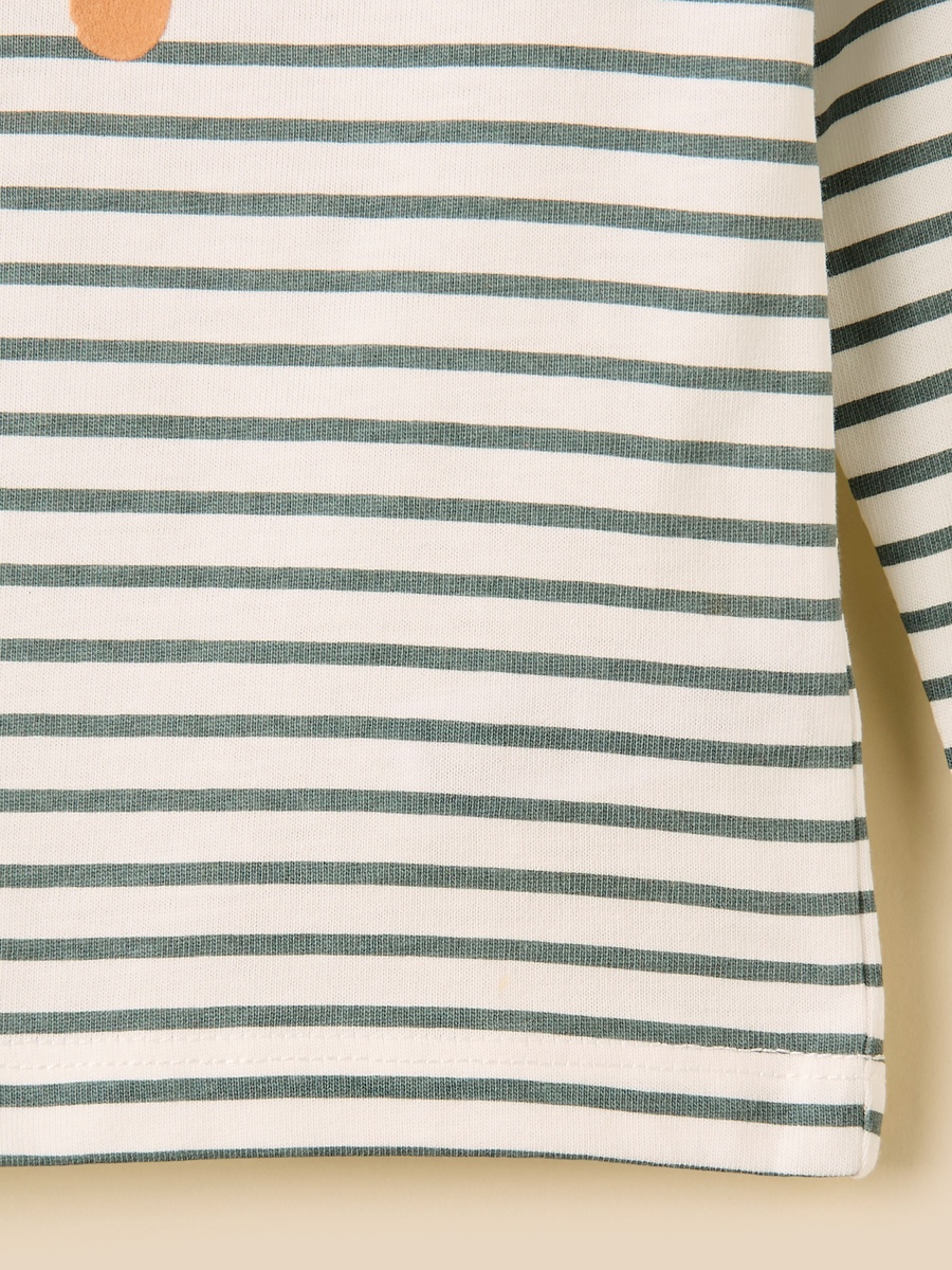 Striped T-Shirt and Denim Dungaree Set