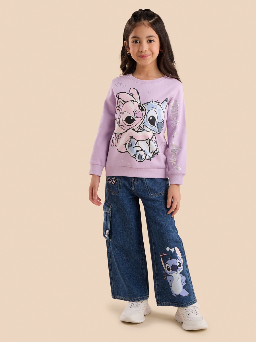 Angel and Stitch Print Sweatshirt