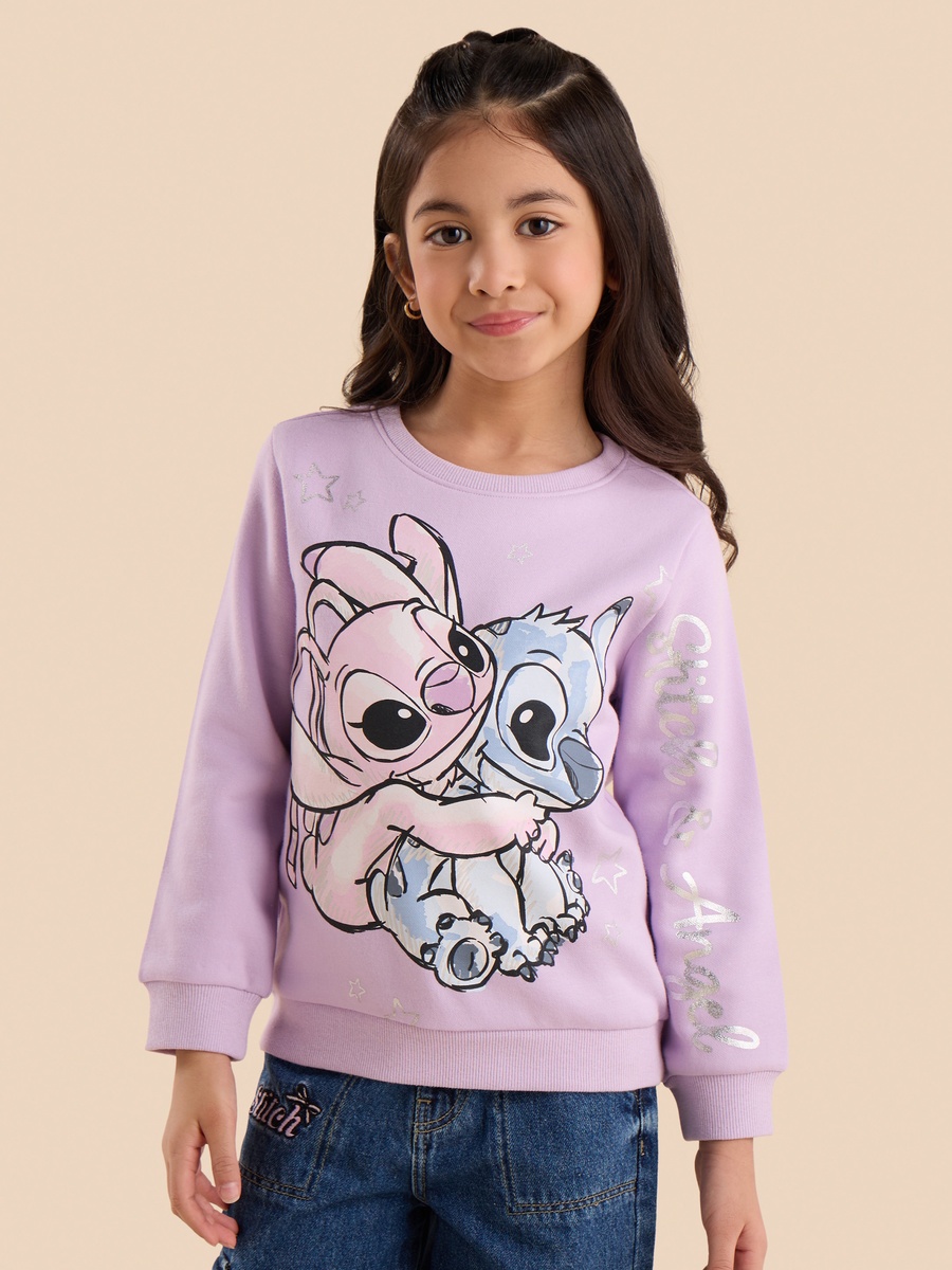 Angel and Stitch Print Sweatshirt