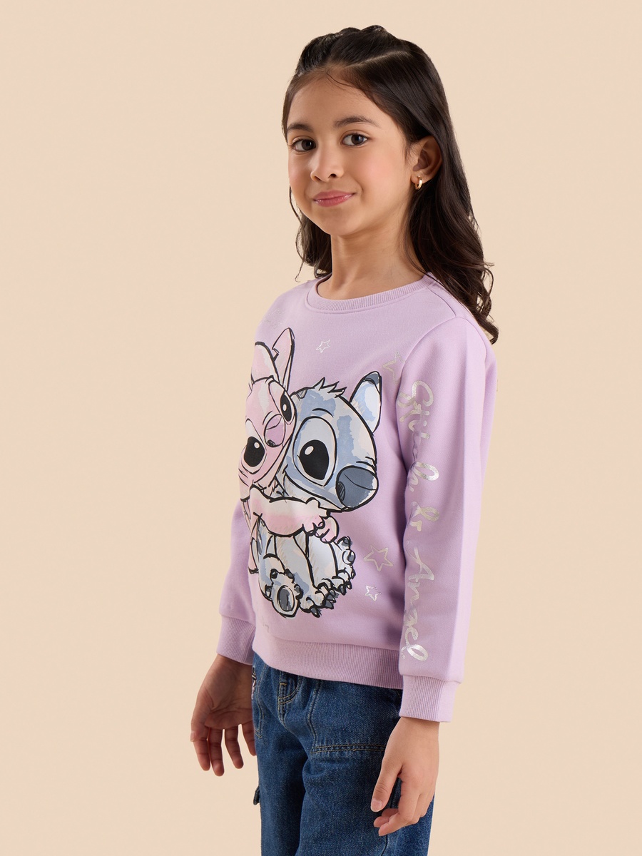 Angel and Stitch Print Sweatshirt