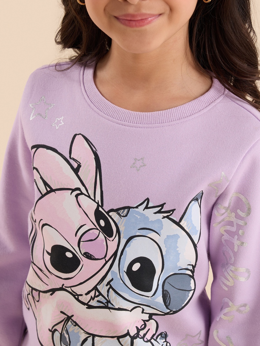Angel and Stitch Print Sweatshirt