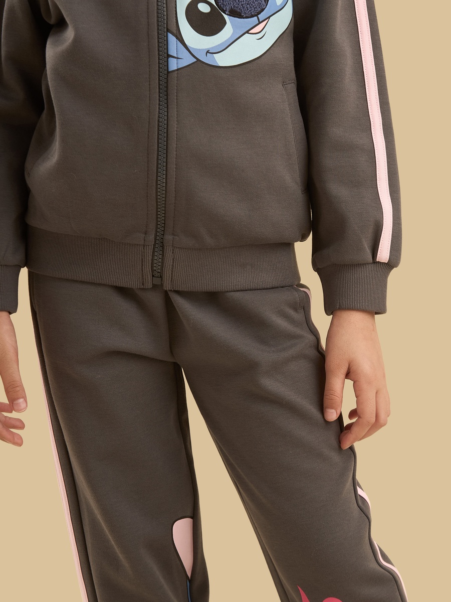 Stitch Print High Neck Jacket and Joggers Set