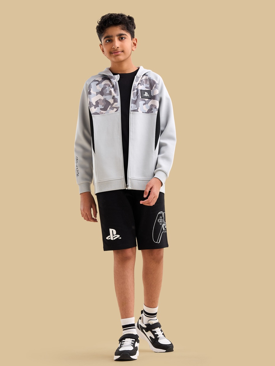 Playstation Print Zip Through Hoodie