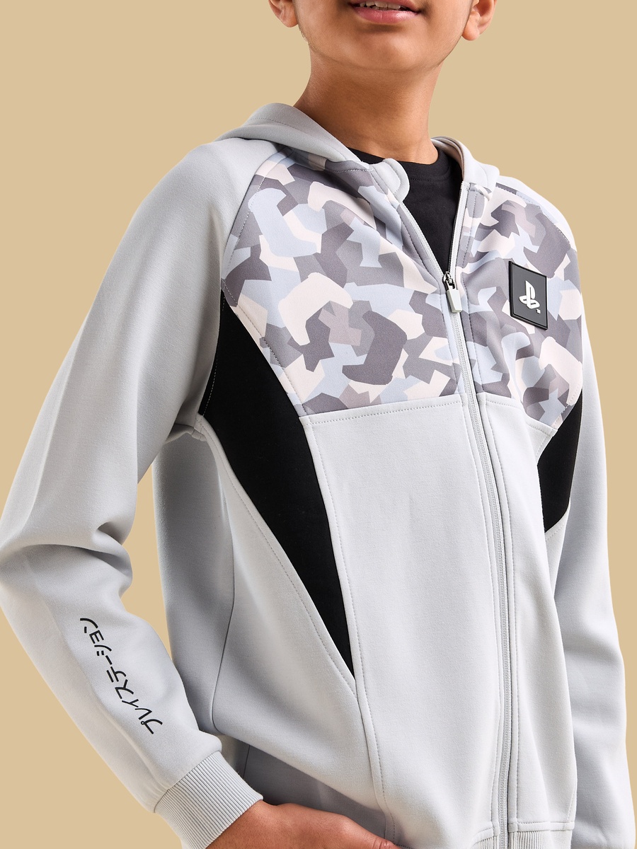 Playstation Print Zip Through Hoodie