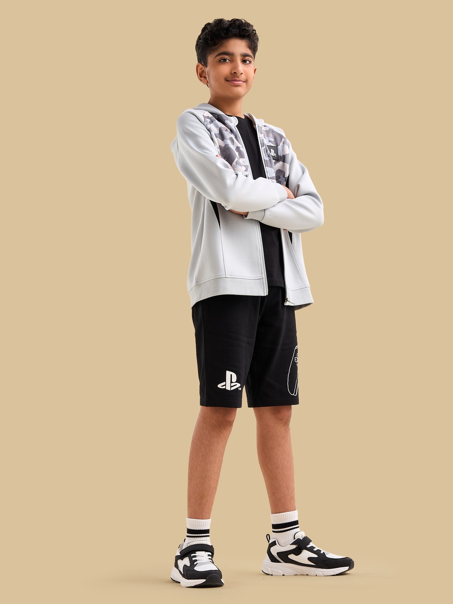 Playstation Print Zip Through Hoodie
