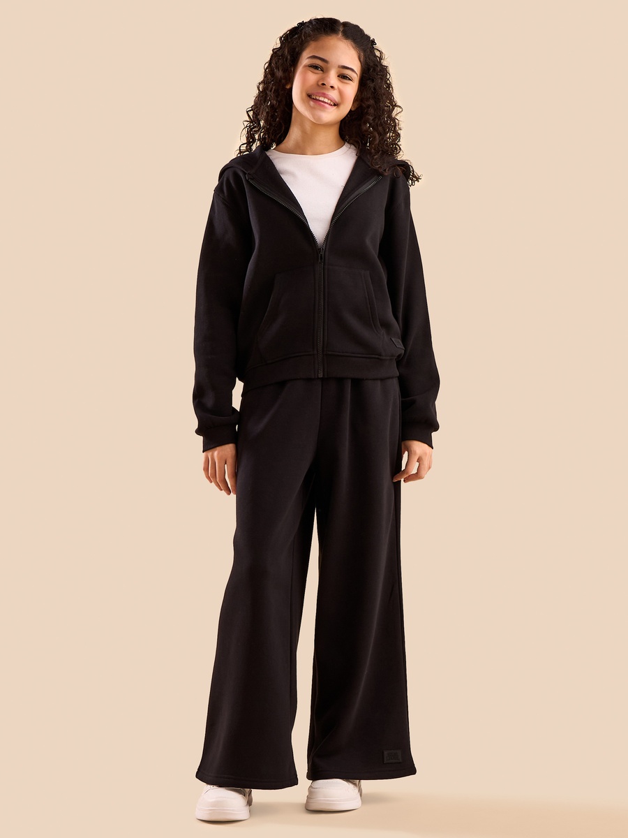 Plain Zip Through Hoodie