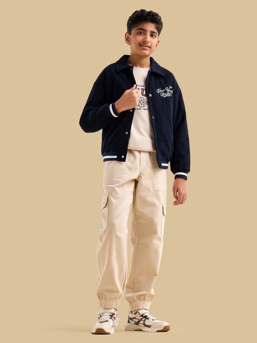 Embroidered Corduroy Bomber Jacket
