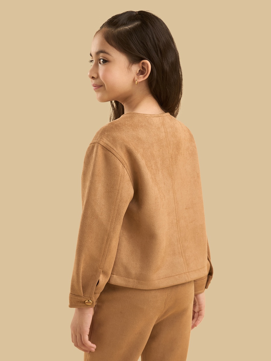 Suede Jacket with Buttons