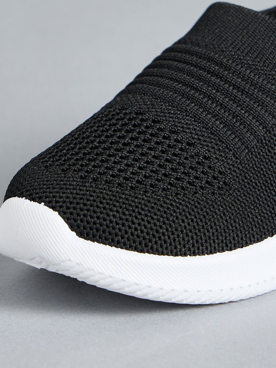 Textured Flyknit Slip-On Sneakers
