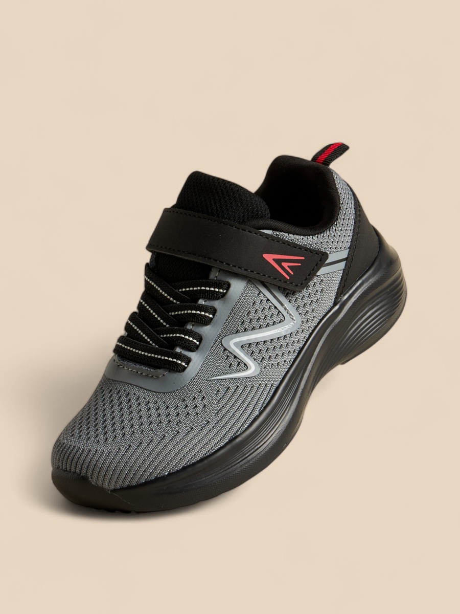 Mesh Detail Sneakers with Hook and Loop Closure