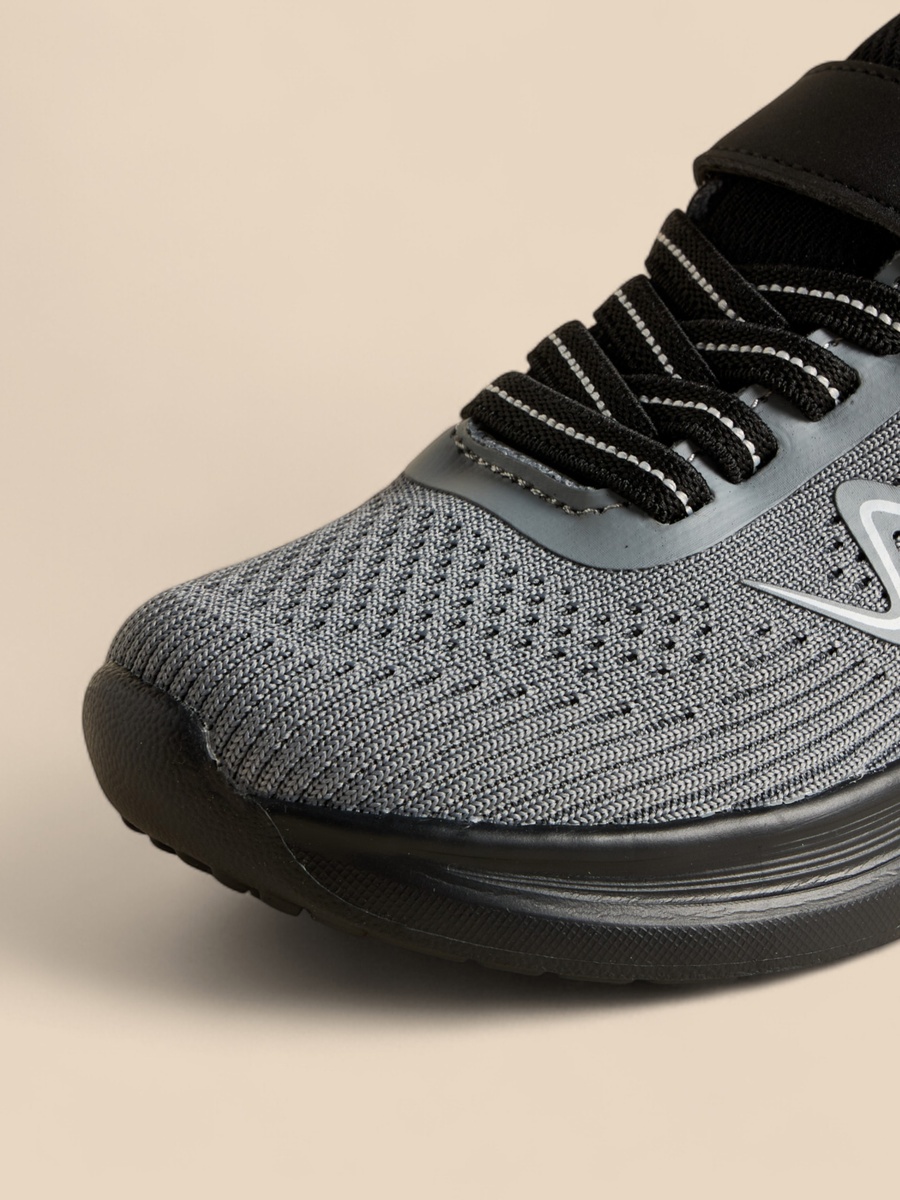 Mesh Detail Sneakers with Hook and Loop Closure