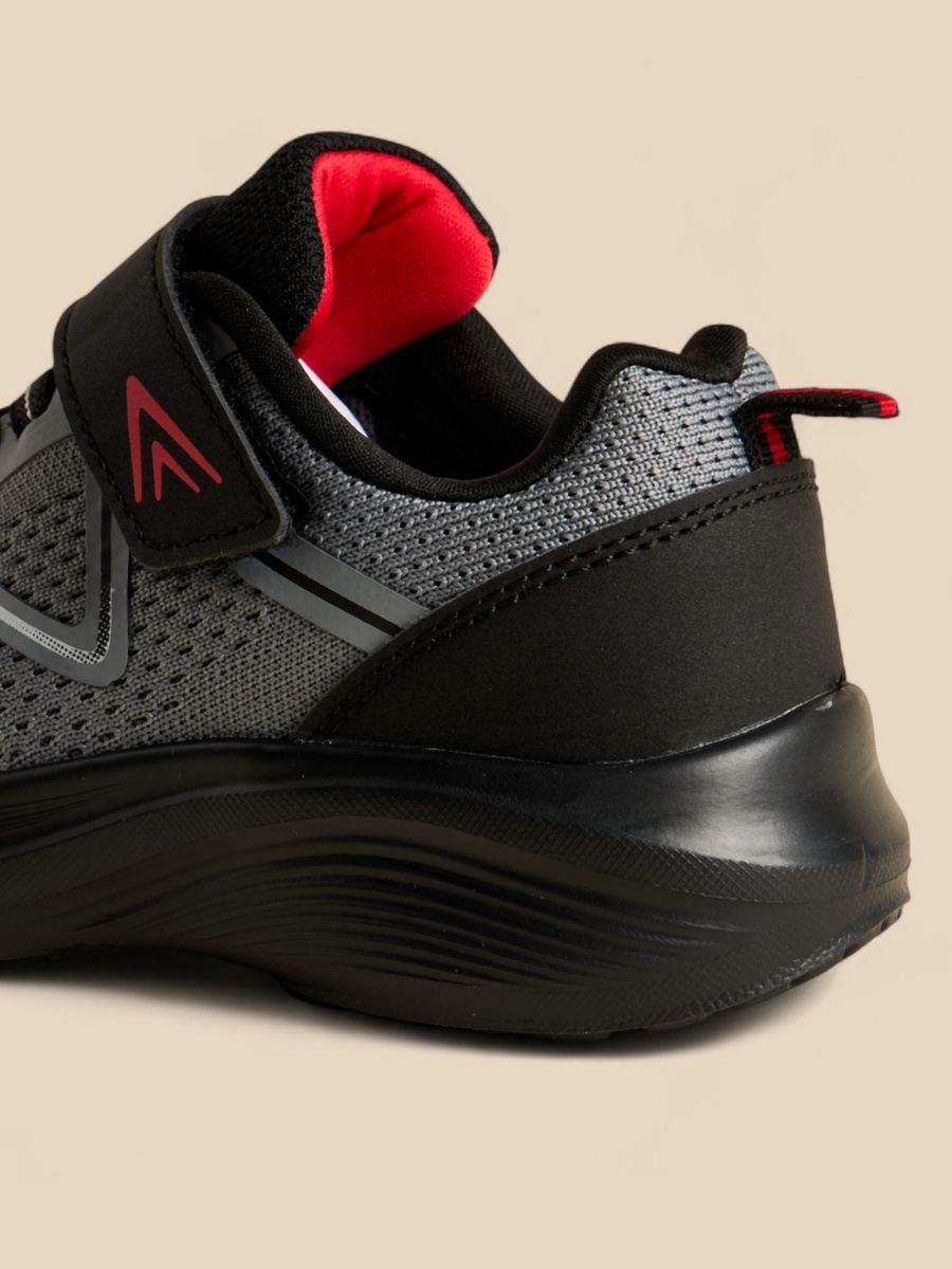 Mesh Detail Sneakers with Hook and Loop Closure