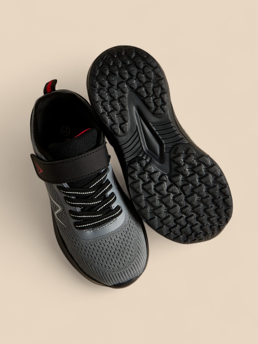 Mesh Detail Sneakers with Hook and Loop Closure
