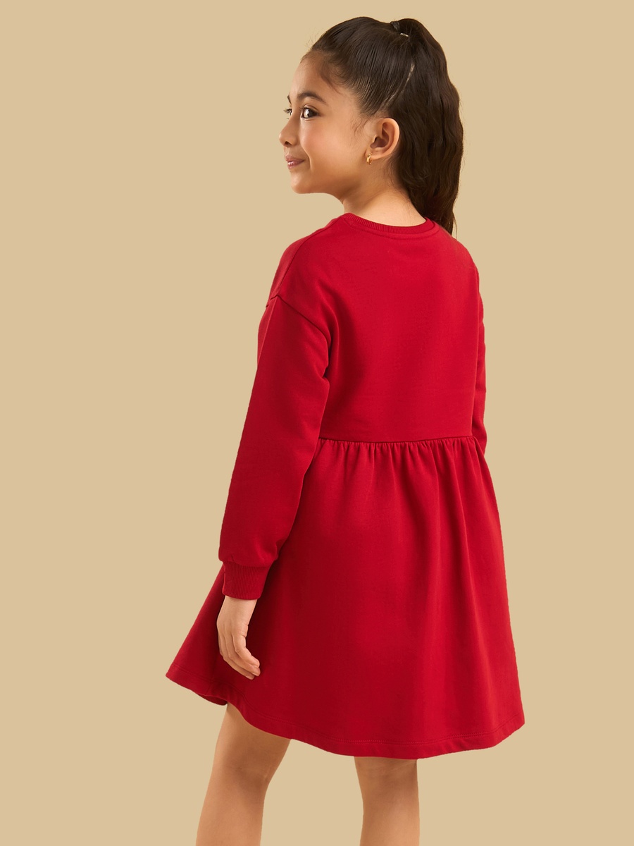 Teddy Bear Print Cotton Dress