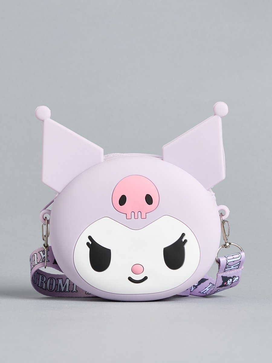 Kuromi Applique Crossbody Bag with Adjustable Strap