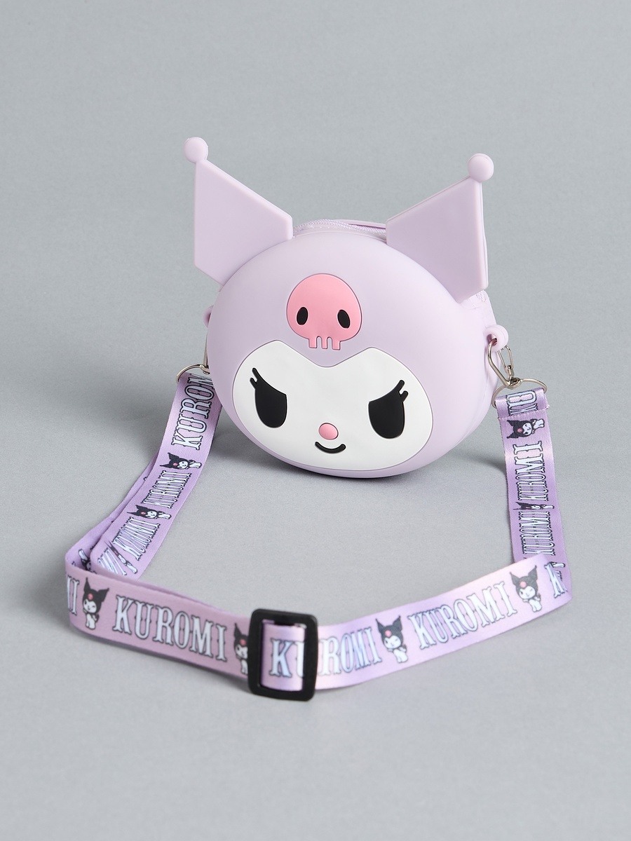Kuromi Applique Crossbody Bag with Adjustable Strap