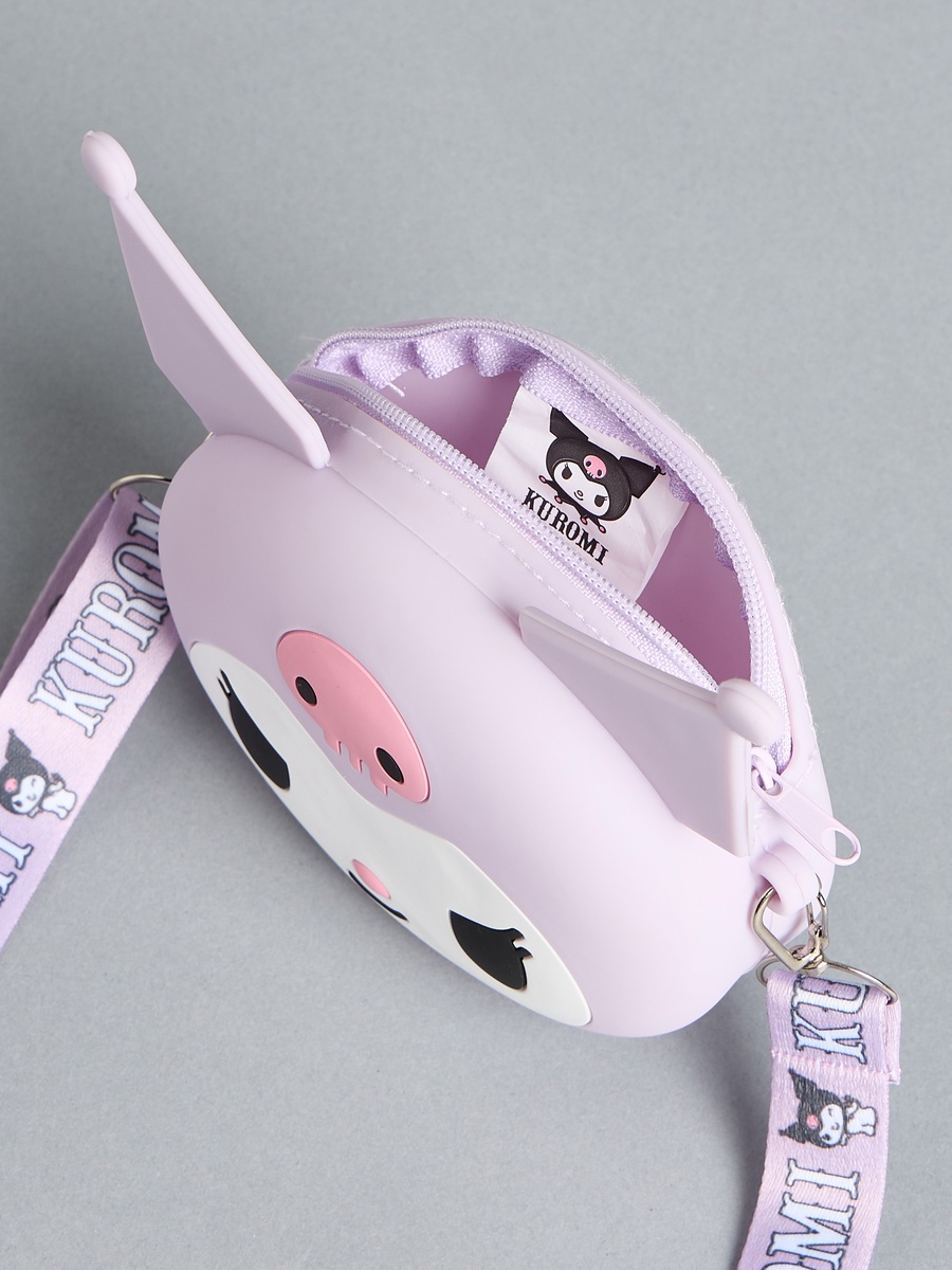 Kuromi Applique Crossbody Bag with Adjustable Strap