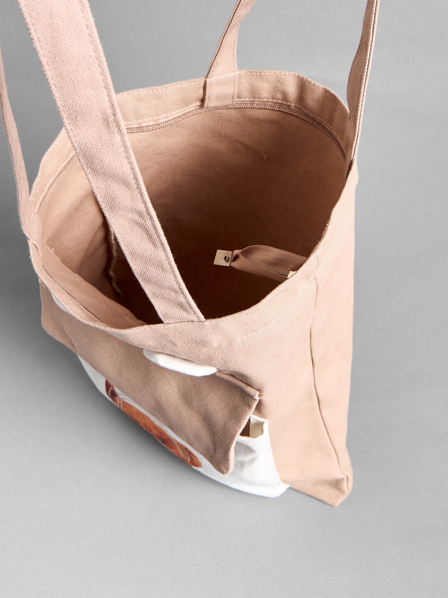 Teddy Bear Print Shopper Bag with Double Handle