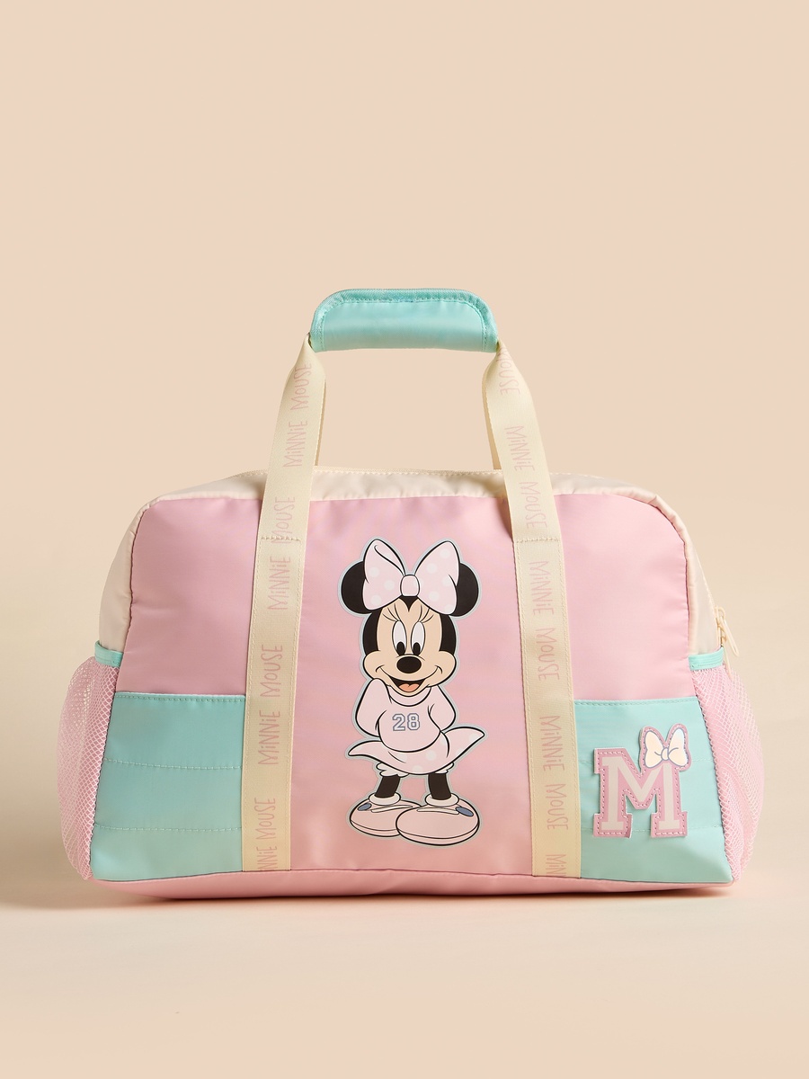 Minnie Mouse Print Duffle Bag with Double Handle