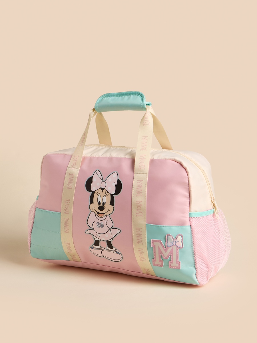 Minnie Mouse Print Duffle Bag with Double Handle