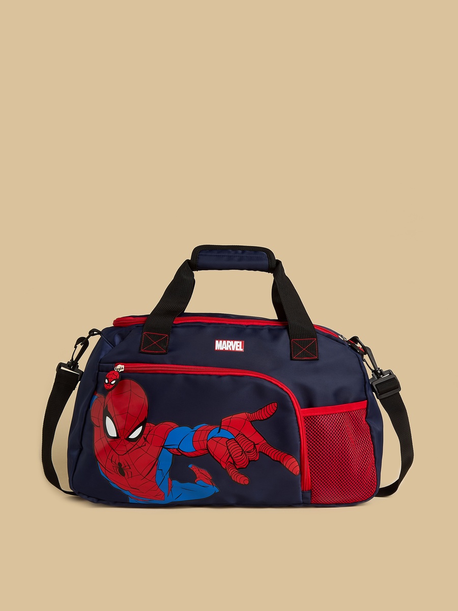 Spider-Man Print Duffle Bag with Double Handles and Zip Closure