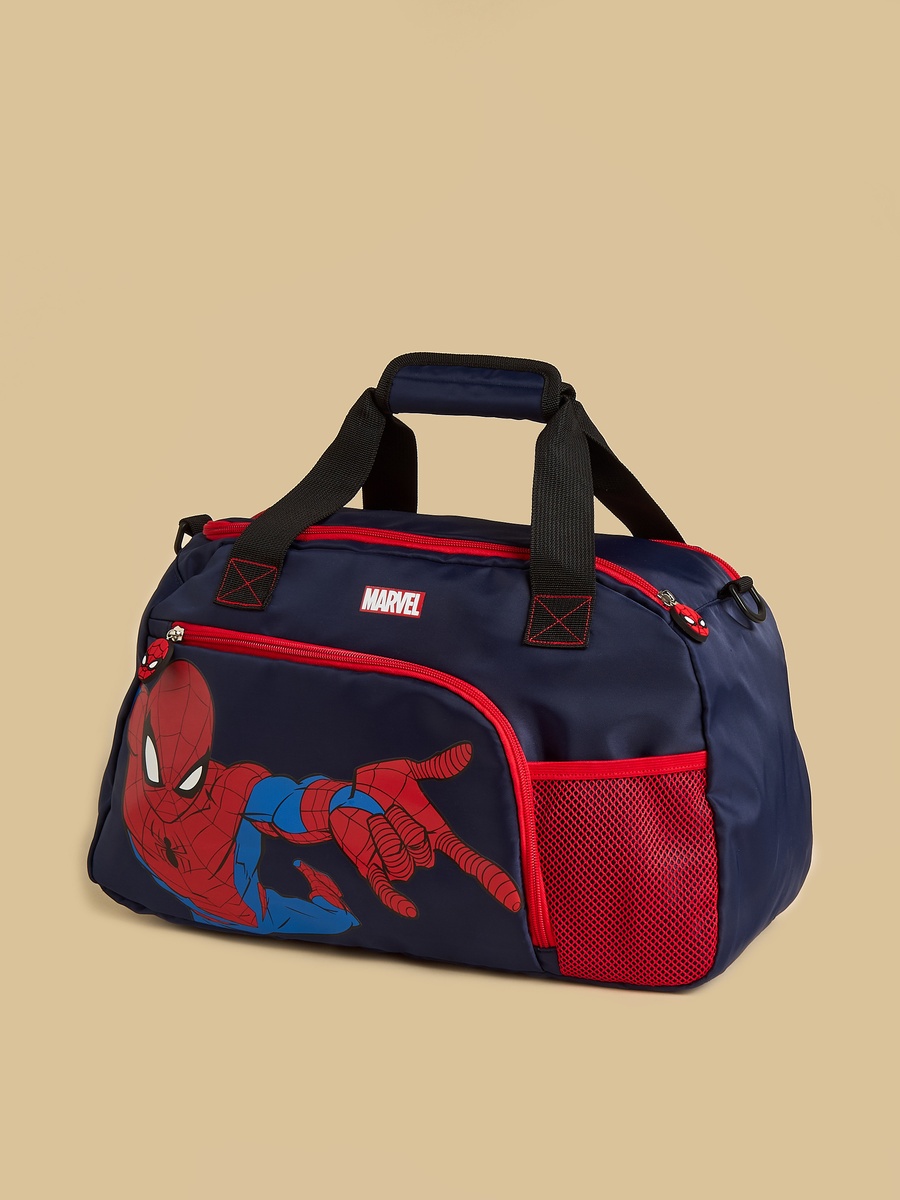 Spider-Man Print Duffle Bag with Double Handles and Zip Closure
