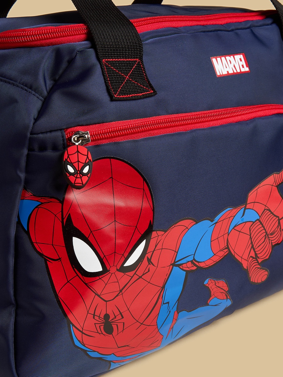 Spider-Man Print Duffle Bag with Double Handles and Zip Closure