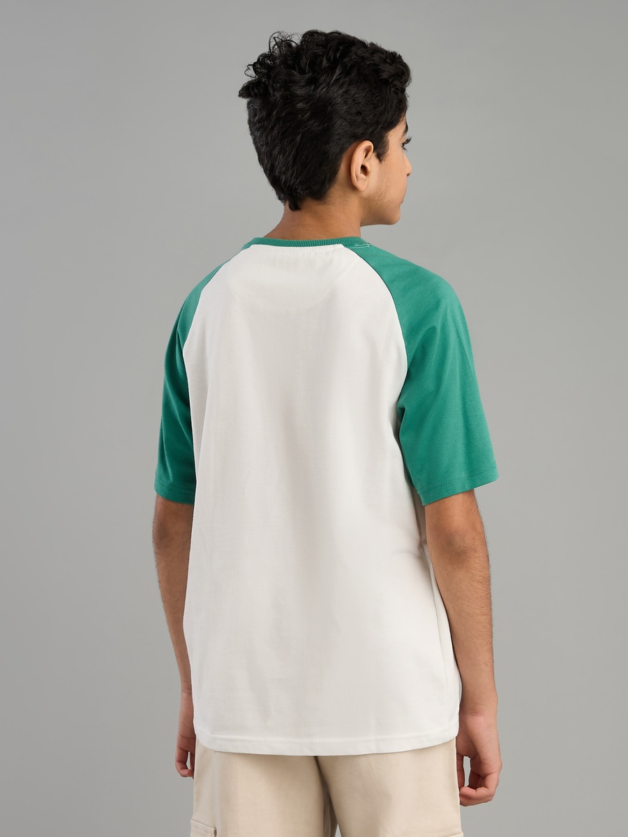 Varsity Print T-Shirt with Raglan Sleeves