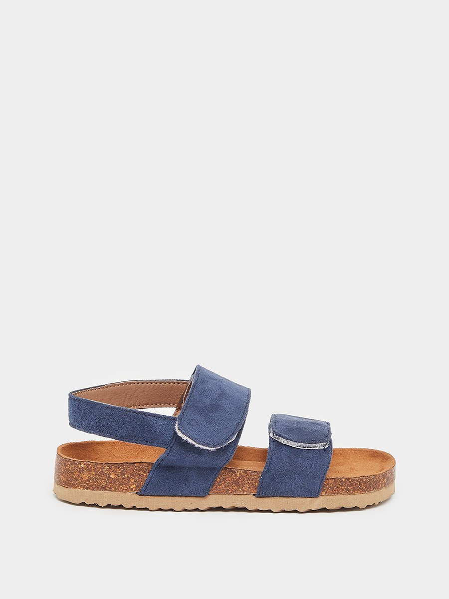Kids Navy Blue Textile Sandals