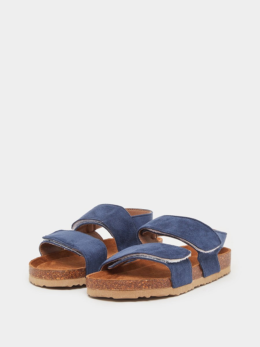 Kids Navy Blue Textile Sandals