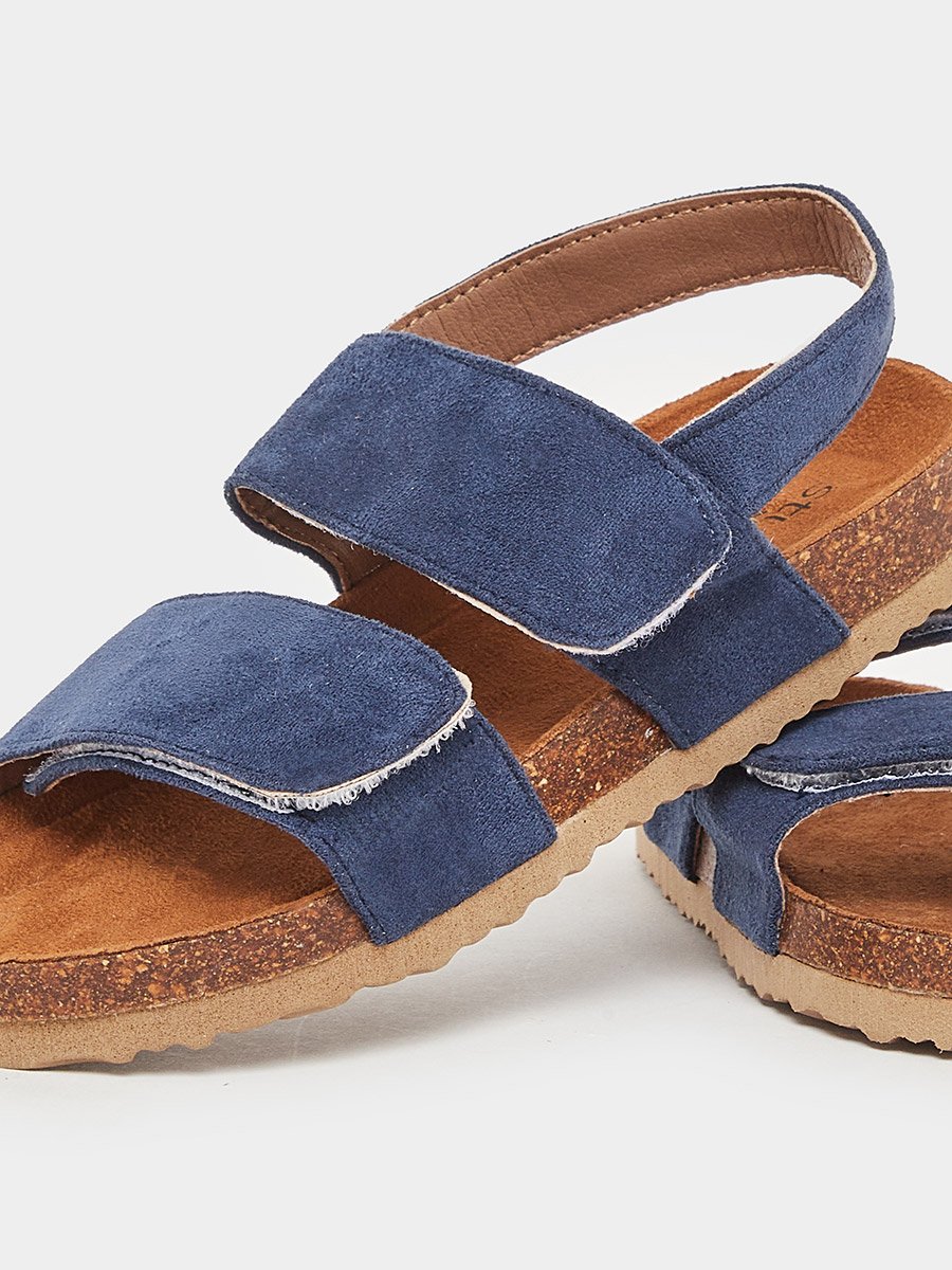 Kids Navy Blue Textile Sandals