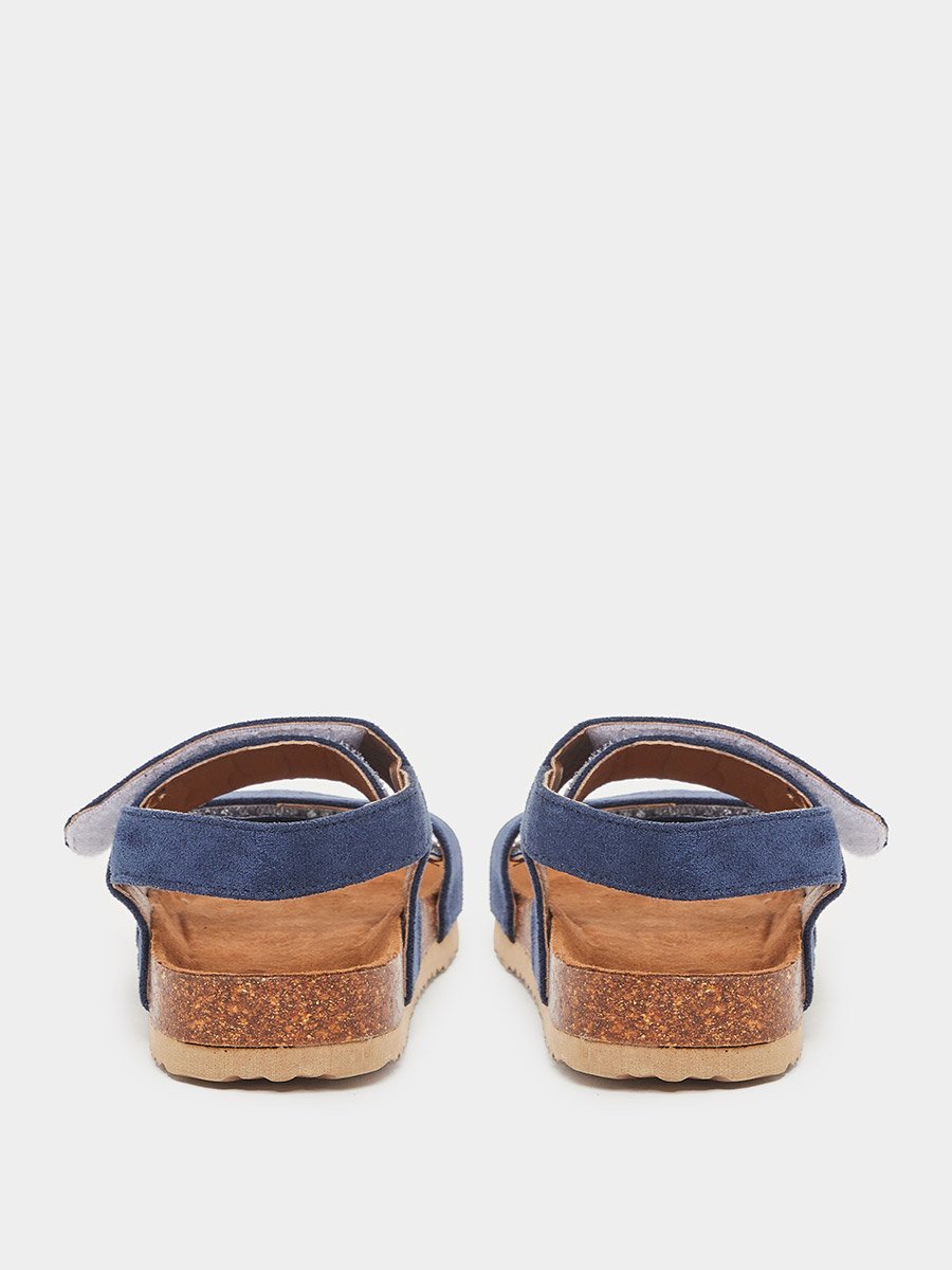 Kids Navy Blue Textile Sandals