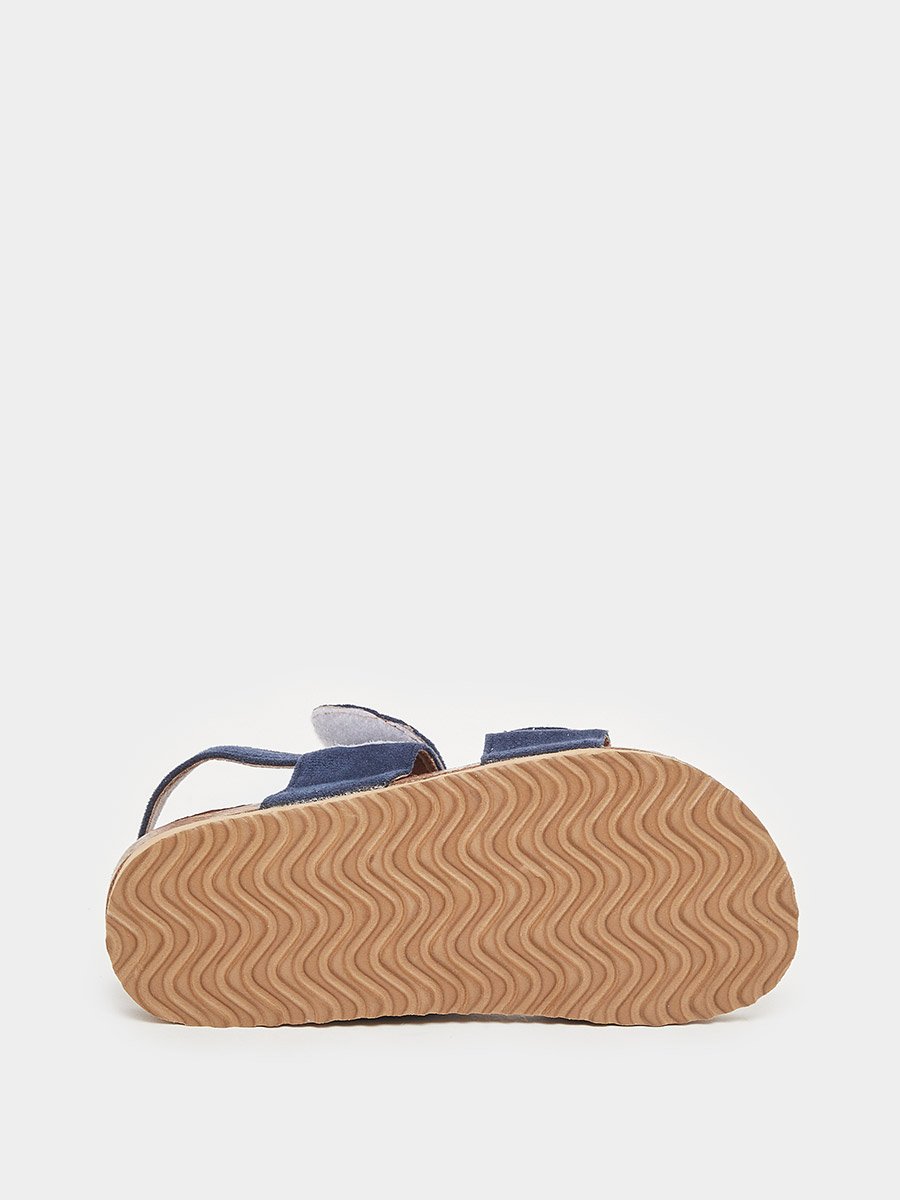 Kids Navy Blue Textile Sandals