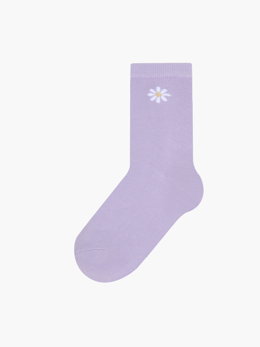 Floral Print Non Terry Socks - Set of 5