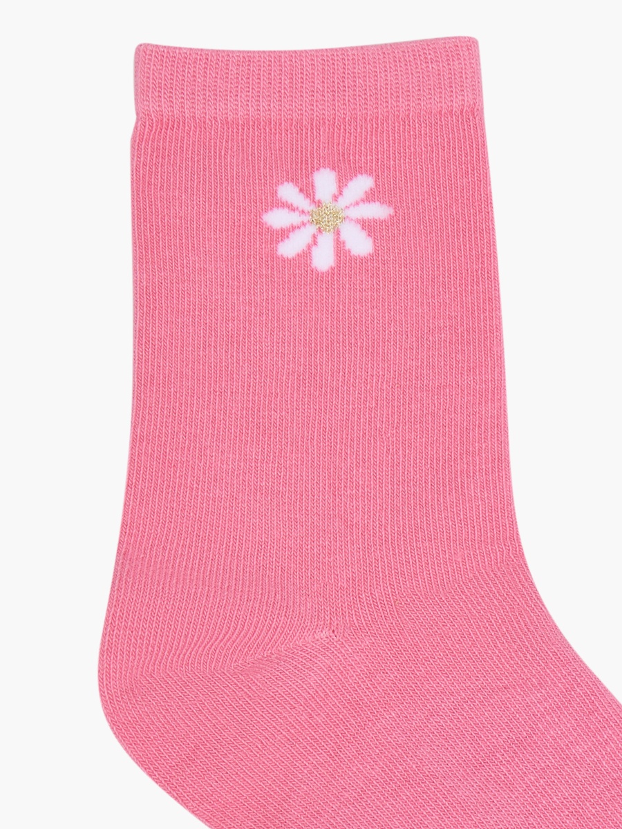 Floral Print Non Terry Socks - Set of 5