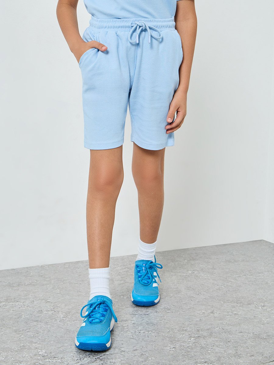 Boys Blue Cotton Polo and Shorts Set