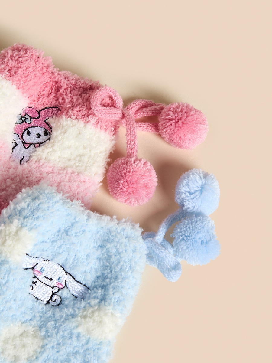 Pack of 2 - My Melody and Cinnamoroll Print Cosy Socks