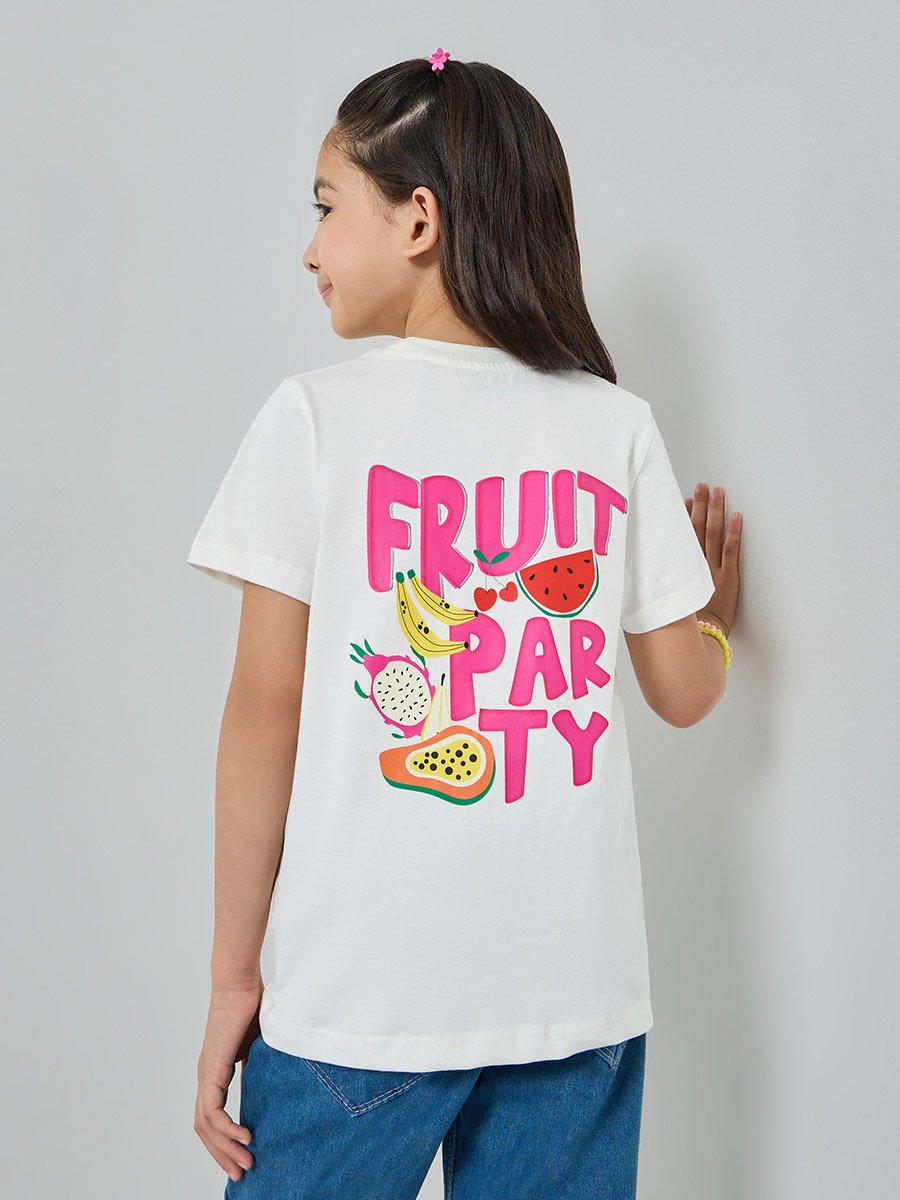 Girls Off-White Fruit Party Graphic T-Shirt