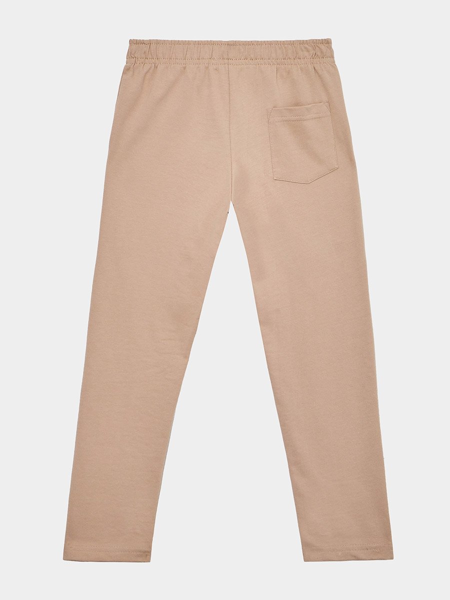 Boys Beige Cotton Joggers