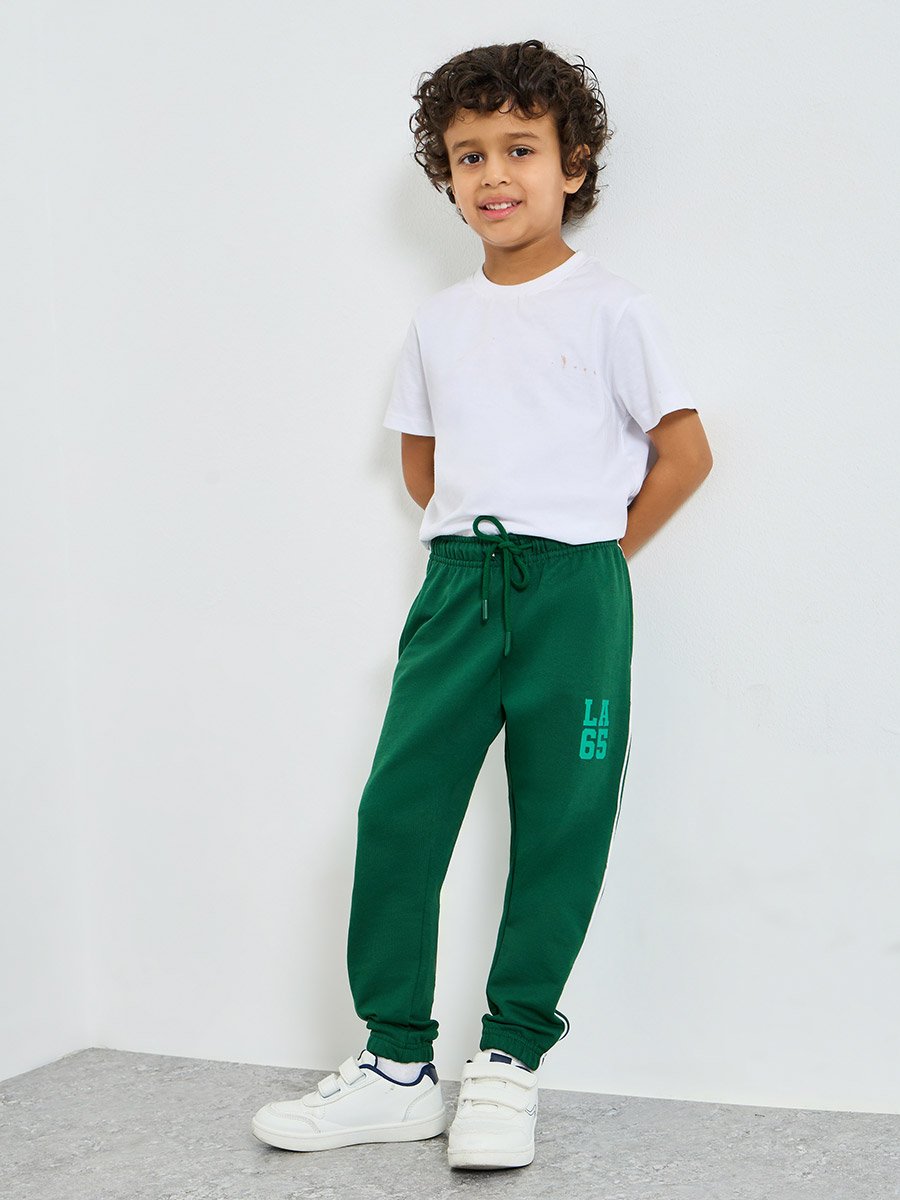 Kids Green Cotton Joggers