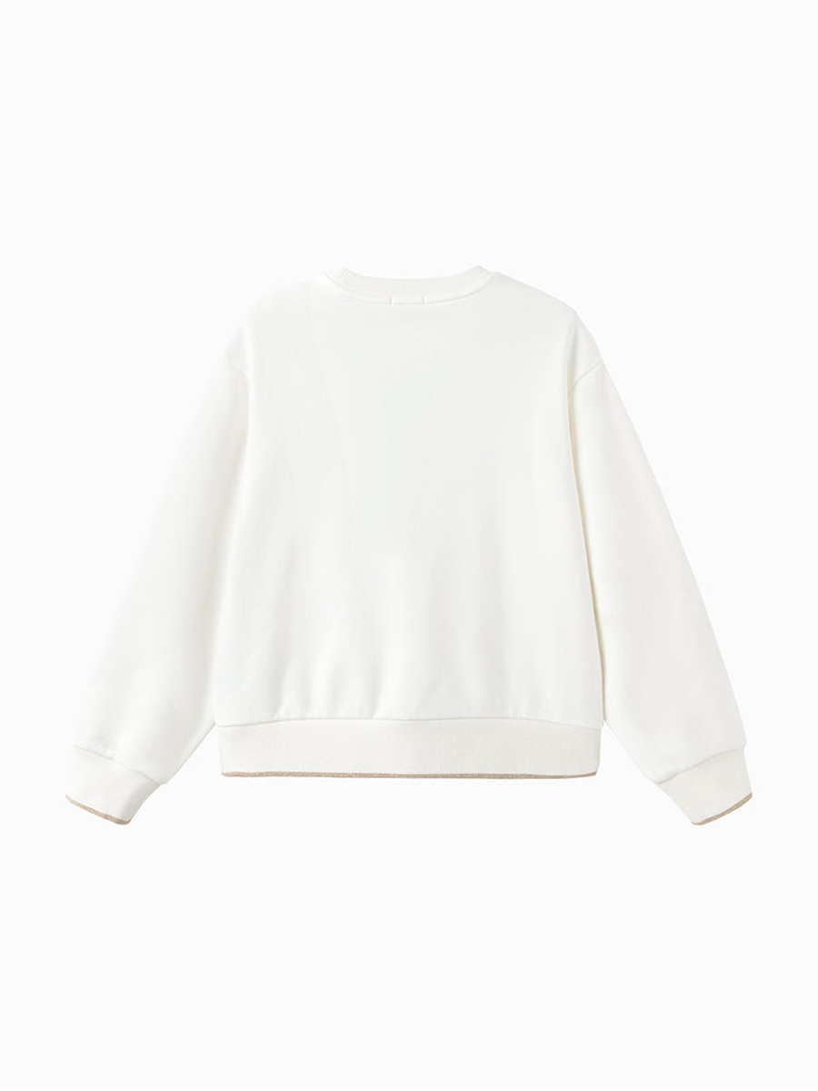 Solid Sweatshirt with Bow Detail