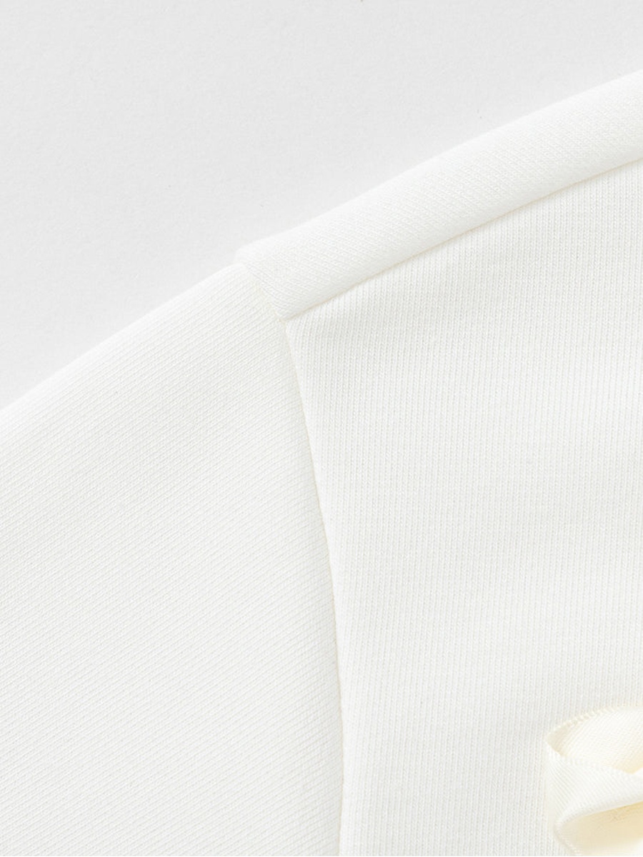 Solid Sweatshirt with Bow Detail