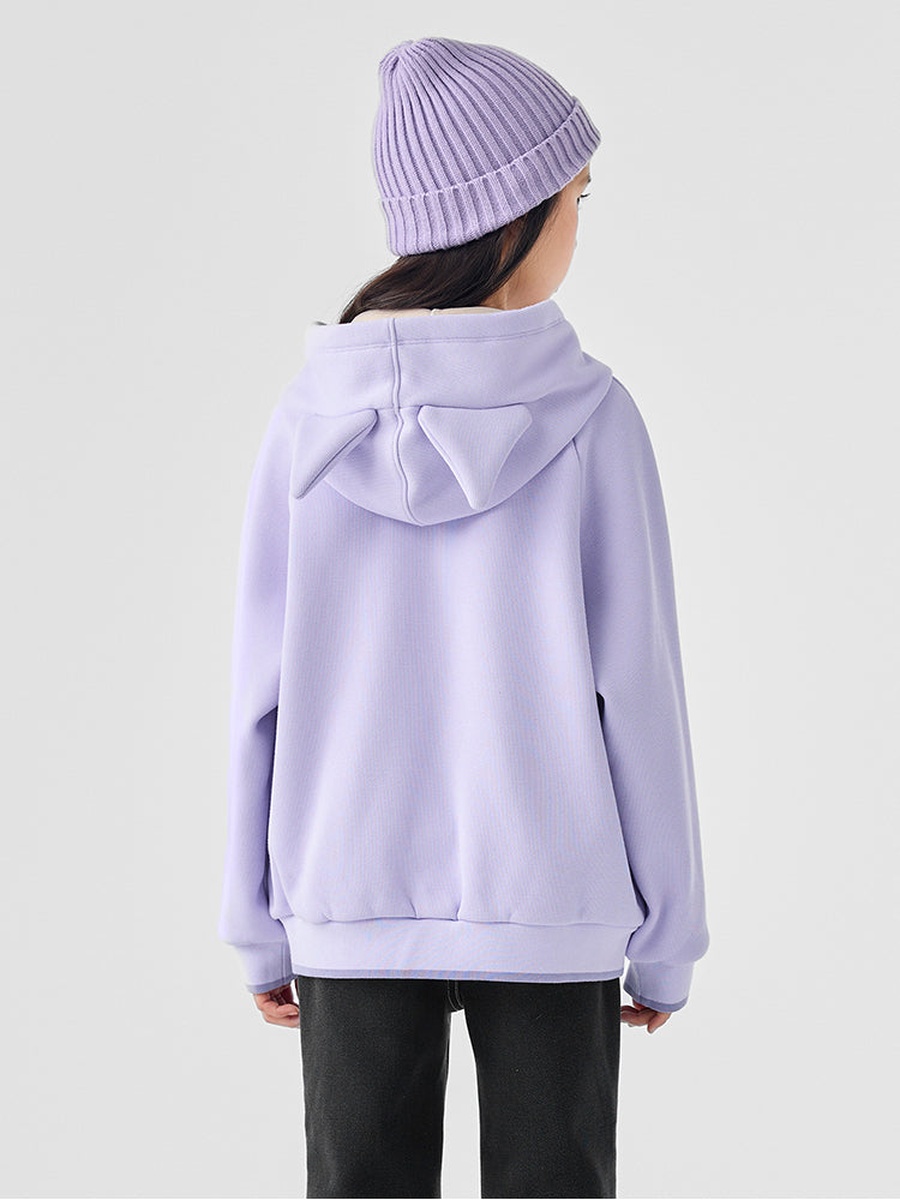 Hoodie with Print and Rhinestones