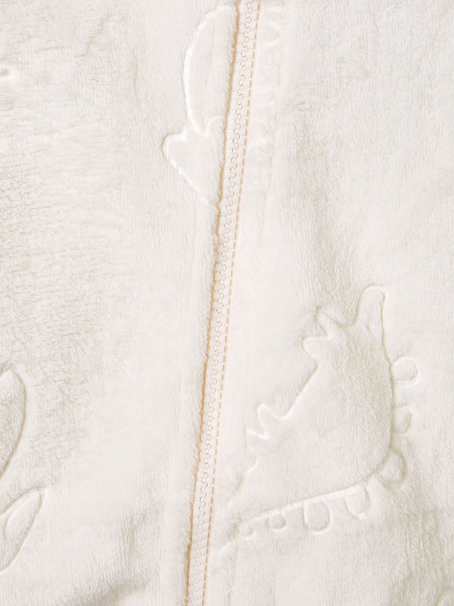 Dinosaur Embossed Coverall with Long Sleeves