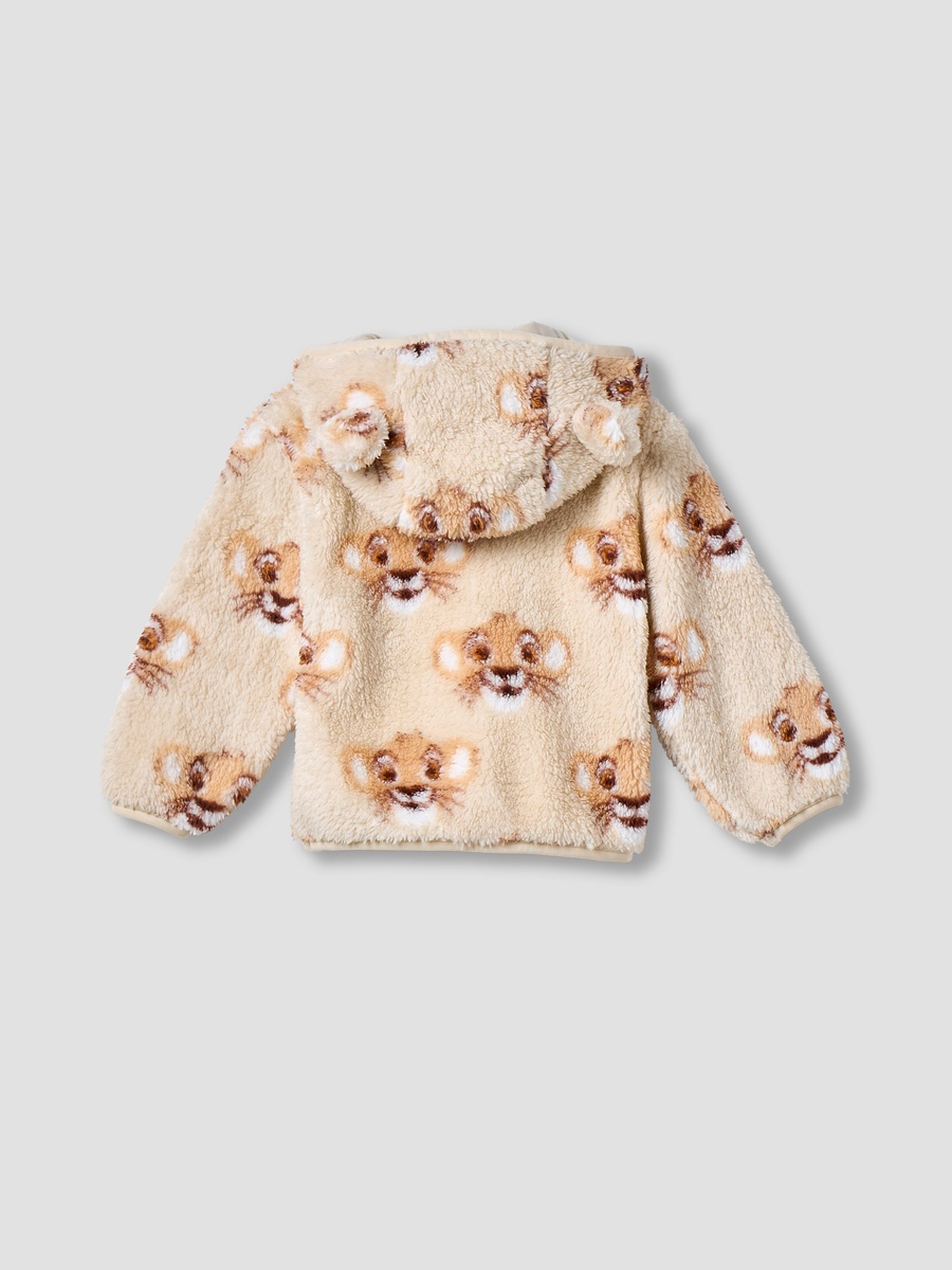 Simba Print Zip Through Hooded Jacket with Long Sleeves