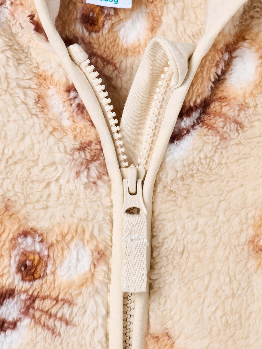 Simba Print Zip Through Hooded Jacket with Long Sleeves