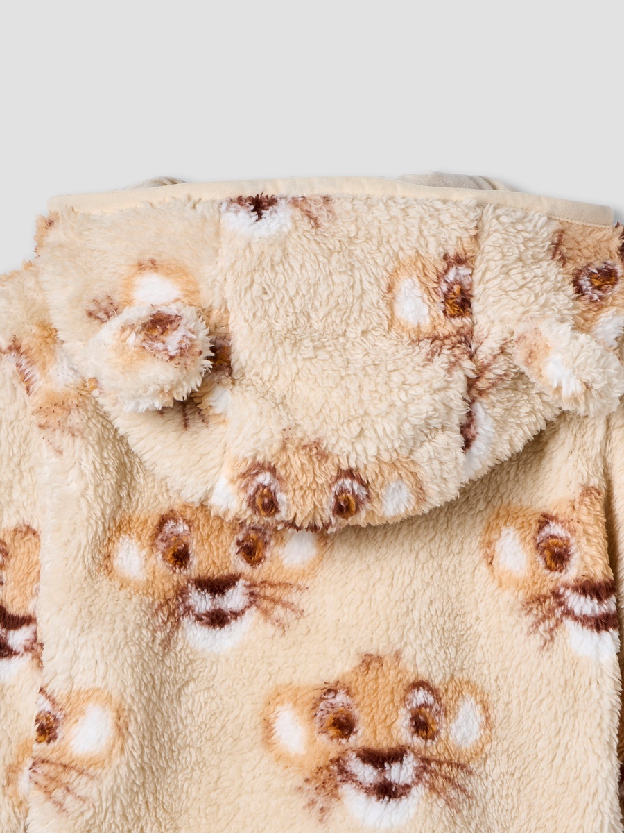 Simba Print Zip Through Hooded Jacket with Long Sleeves